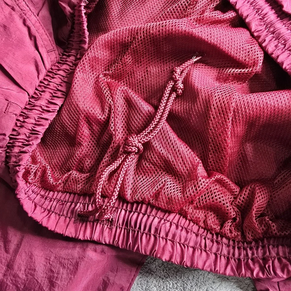 Vintage Nike Track Pants Mens Size XXL Burgundy Baggy Mesh Lined Windbreaker Y2K